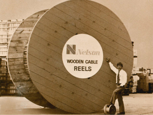 large wooden reels