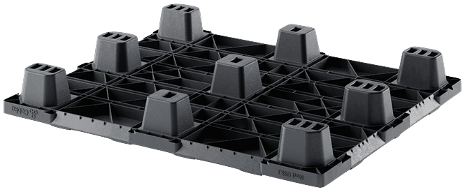 9 feet bottom deck plastic pallet in black