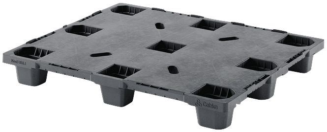 closed deck plastic pallet in black