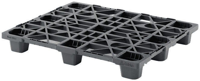 open deck plastic pallet in black