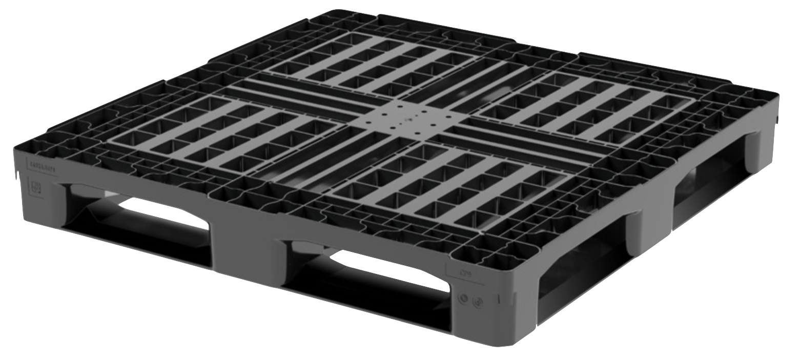 45x45 plastic CP9 pallet in black
