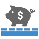 pallet with piggy bank icon