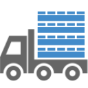pallet supply on truck icon
