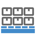 wooden pallet with boxes icon