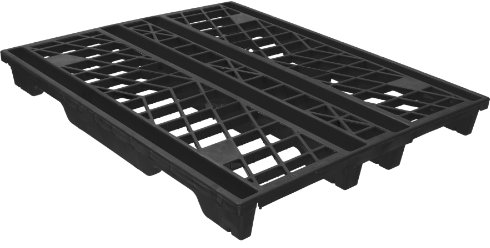 rackable nestable plastic pallet in black