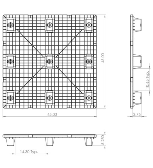 CT-4545-N-45SQCD-B Plastic Pallet - Photo 3