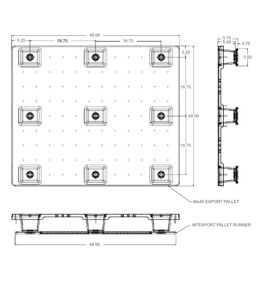 CT-4840-N-ExpCD-B Plastic Pallet - Photo 2