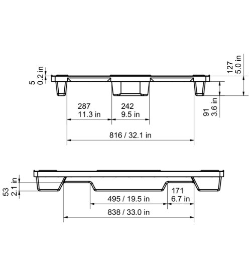 NPP-4840-N-RN21lbs Plastic Pallet - Photo 3