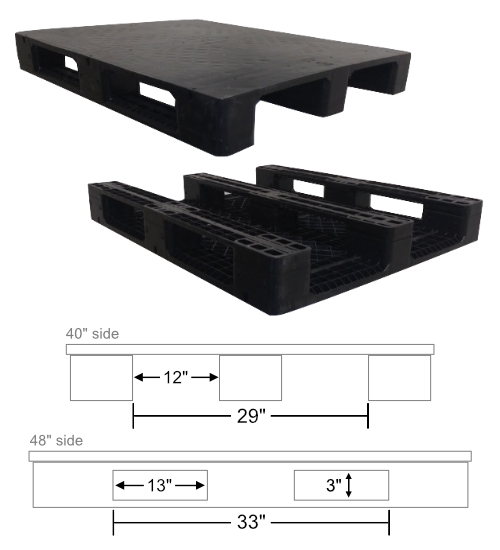 40” x 48” x 5.5” EXP 332 PLASTIC PALLET